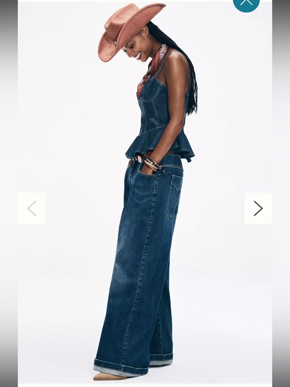 New Anthropologie Pilcro Emory Pleated High Rise Wide Leg Blue Cuffed Jeans 28